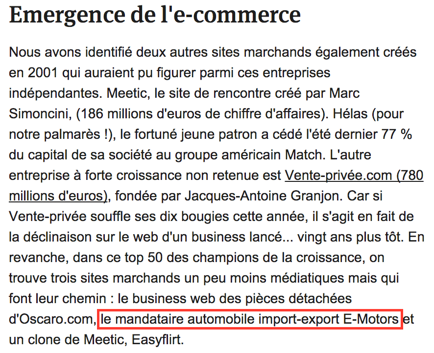 E-motors classée 8ème des 50 premières entreprises de croissance