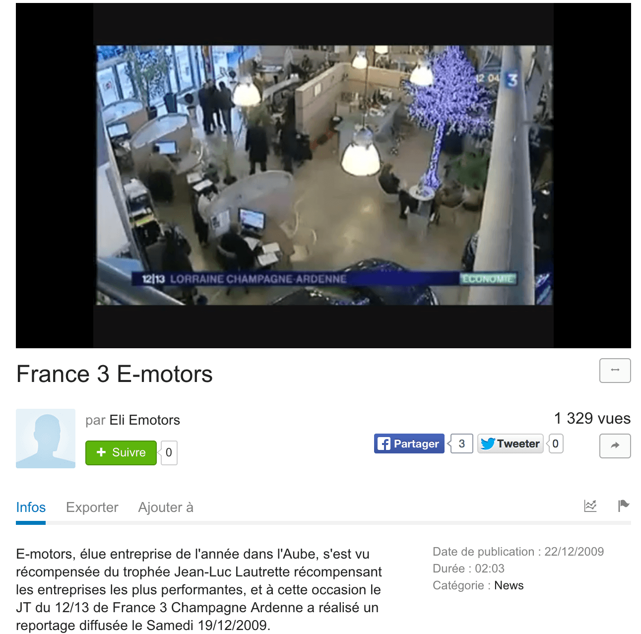 Reportage TV France 3
